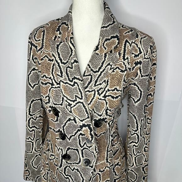 CAbi Python 3733 Snakeskin Print Blazer Jacket Size 0 - Fits Oversized - Picture 3 of 9